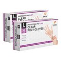 Xpose Safety PGL500, Disposable Poly Gloves, Poly, L, 2 PK, Clear PGL500-L-2-X-S